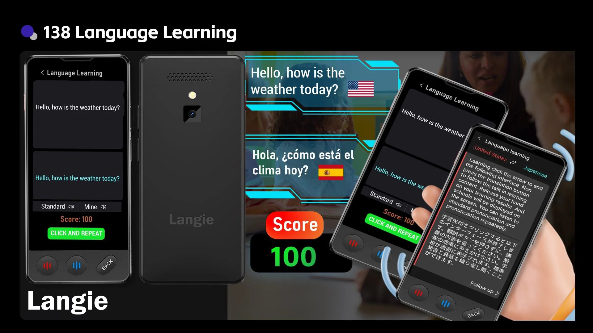 language translator voice speech pocket handy langie s3 s2